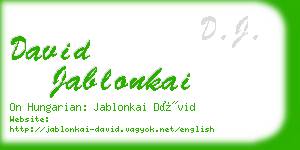 david jablonkai business card